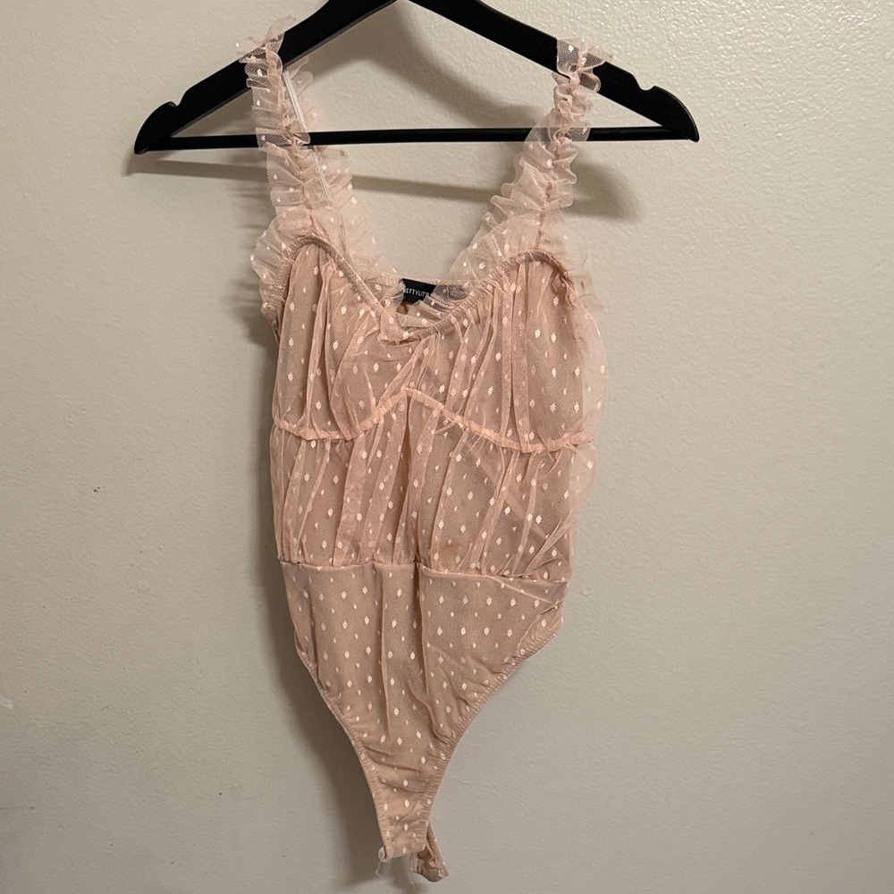 PrettyLittleThing Pink Polka Dot Bodysuit